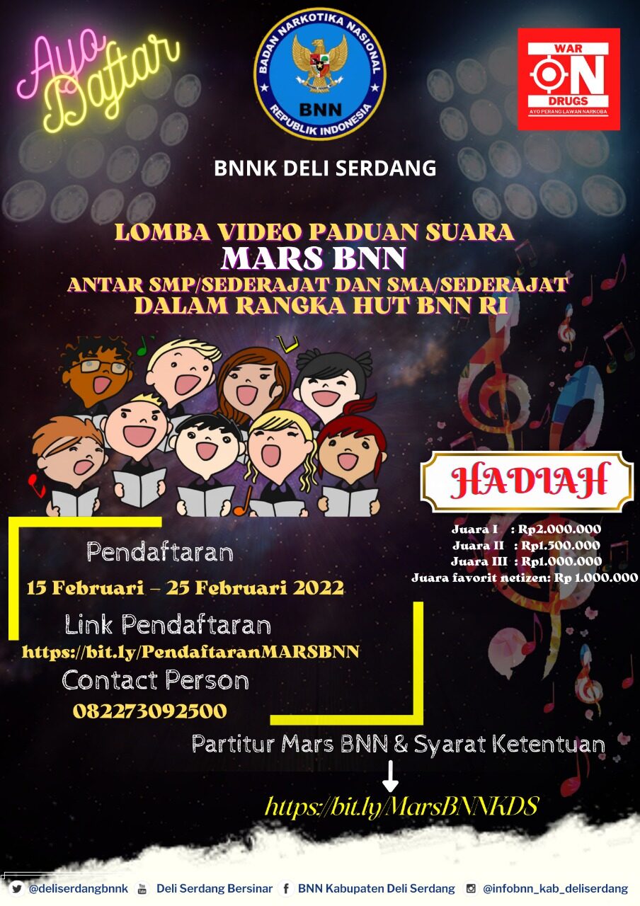 Lomba video lagu mars BNN flyer lomba