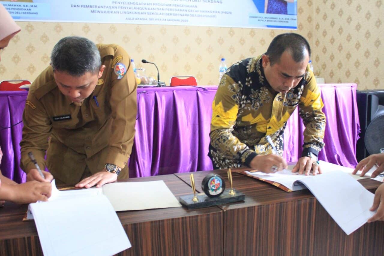 Kepala BNNK Deli Serdang Tandatangani MoU dengan Dinas Pendidikan dan Kebudayaan Kabupaten Deli Serdang Kepala BNNK Deli Serdang Tandatangani MoU dengan Dinas Pendidikan Kabupaten Deli Serdang